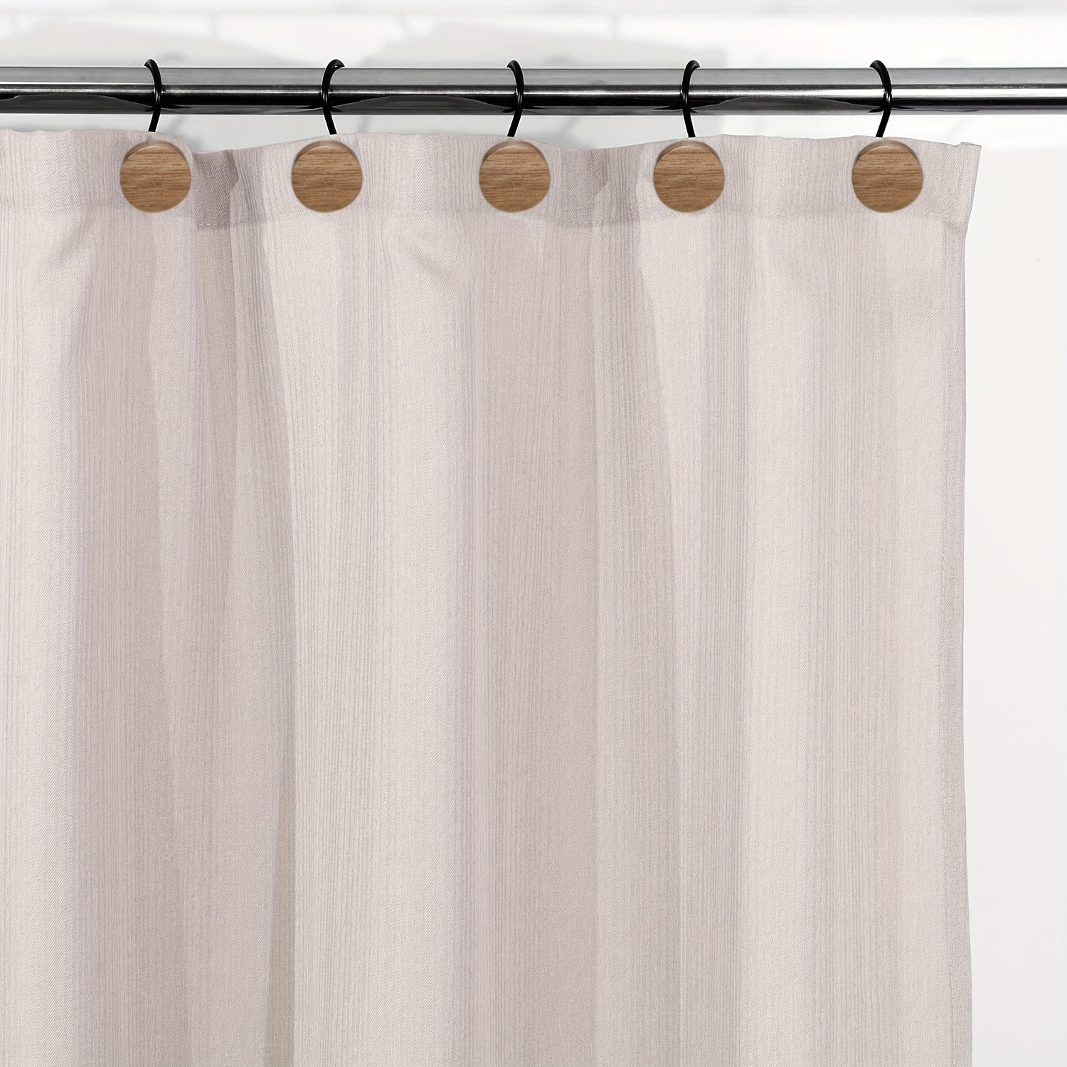 Shower Curtain Hooks Wood Decorative Rust proof Stainless - Temu Canada