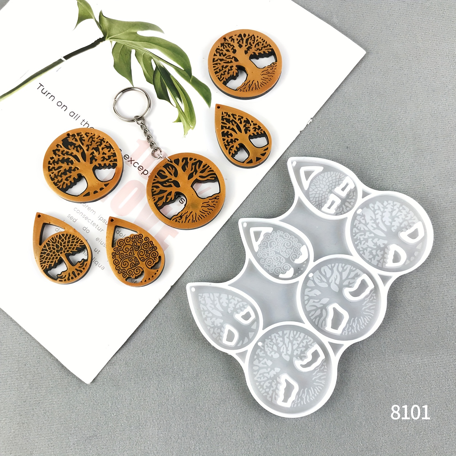 

1pc Tree Of Life Resin Earring Pendants Silicone Molds For Diy Crystal Epoxy Life Tree Resin Keychain Mould Home Decoration Bag Hanging Pendant Resin Crafts