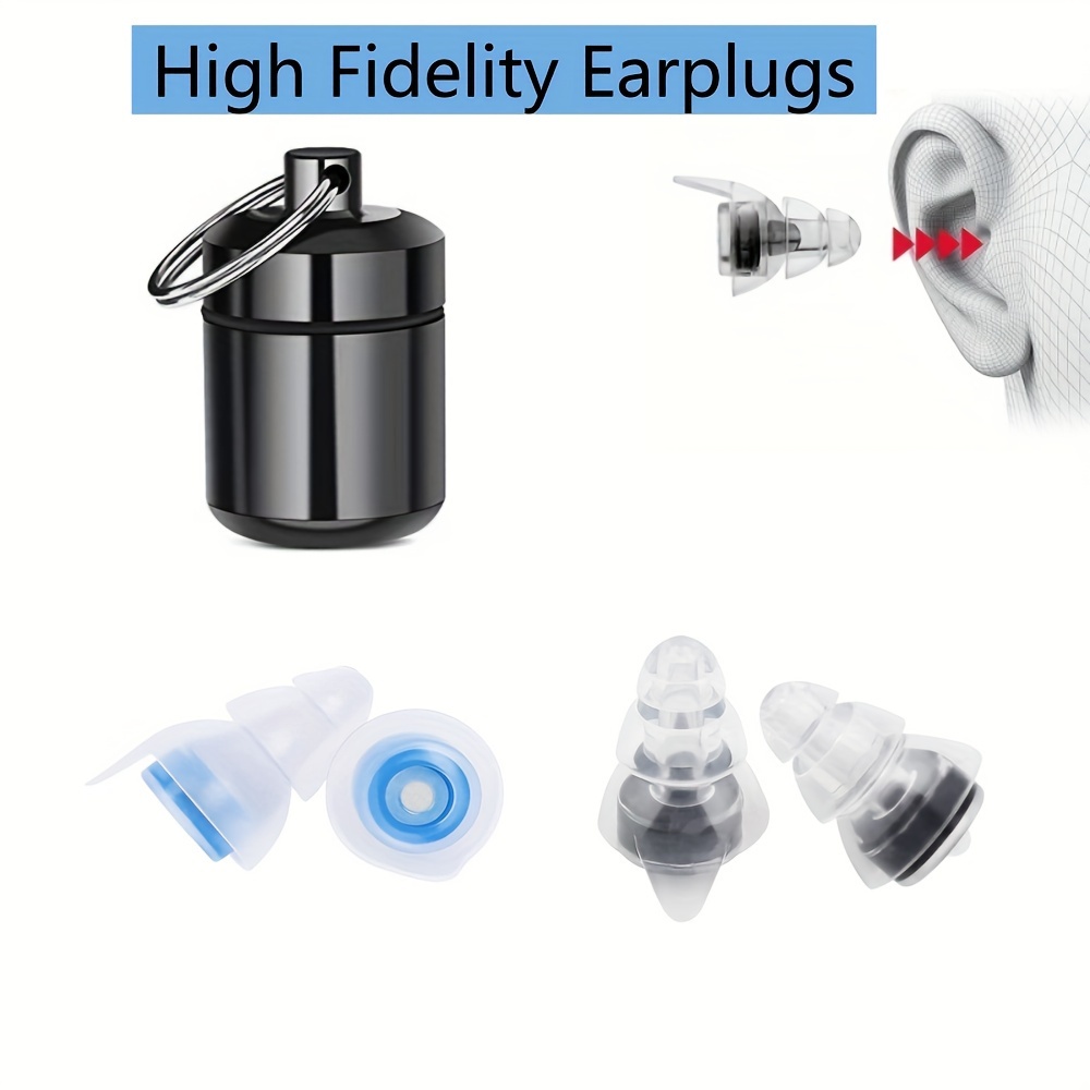  Tapones para los oídos para reducción de ruido (2 tapones para  los oídos). Protección auditiva de alta fidelidad para conciertos,  reducción de ruido para el trabajo, el estudio, para músicos, motocicletas