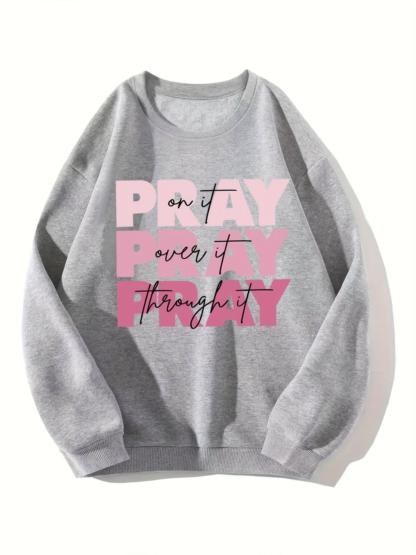 PRAY Impresión Sudadera De Moda Sudadera Con Cuello Redondo - Temu Chile