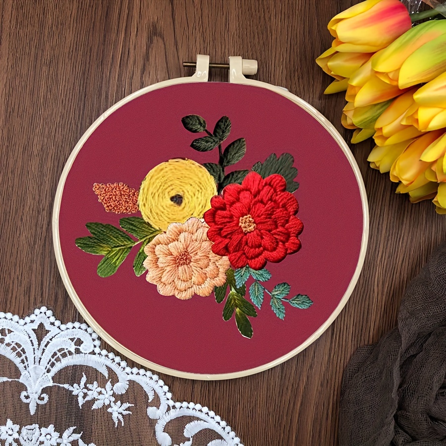 Diy Embroidery Starter Kit With Sunflower Pattren Handmade - Temu