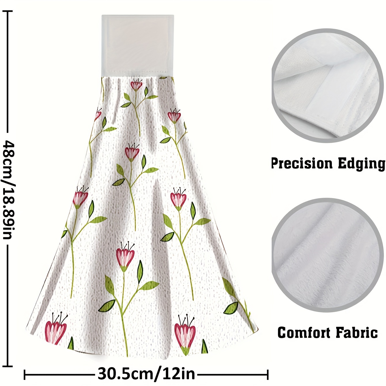 Flower Pattern Fingertip Towels, Hanging Towel For Wiping Hands