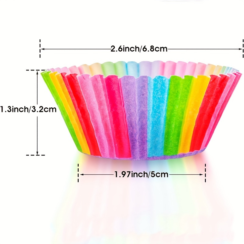 Rainbow Cupcake Liners Standard Size Cupcake Baking Cups - Temu