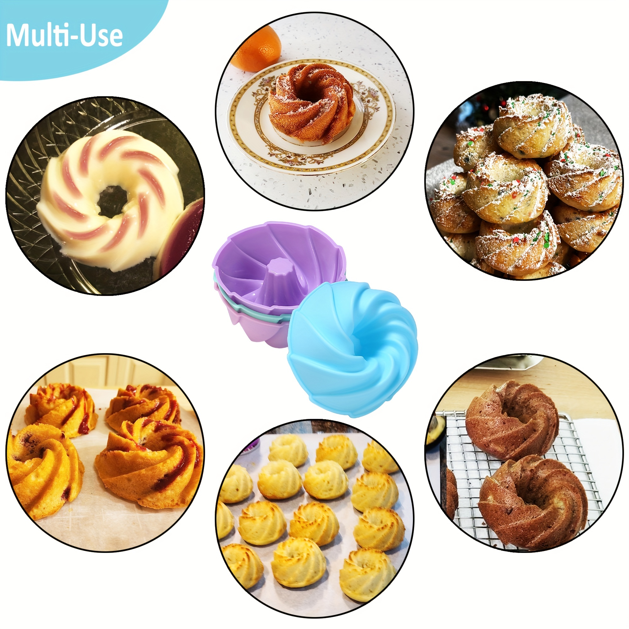 12PCS Pan Fluted Tube Cake Pan Cupcake Liners Cake Baking Cup