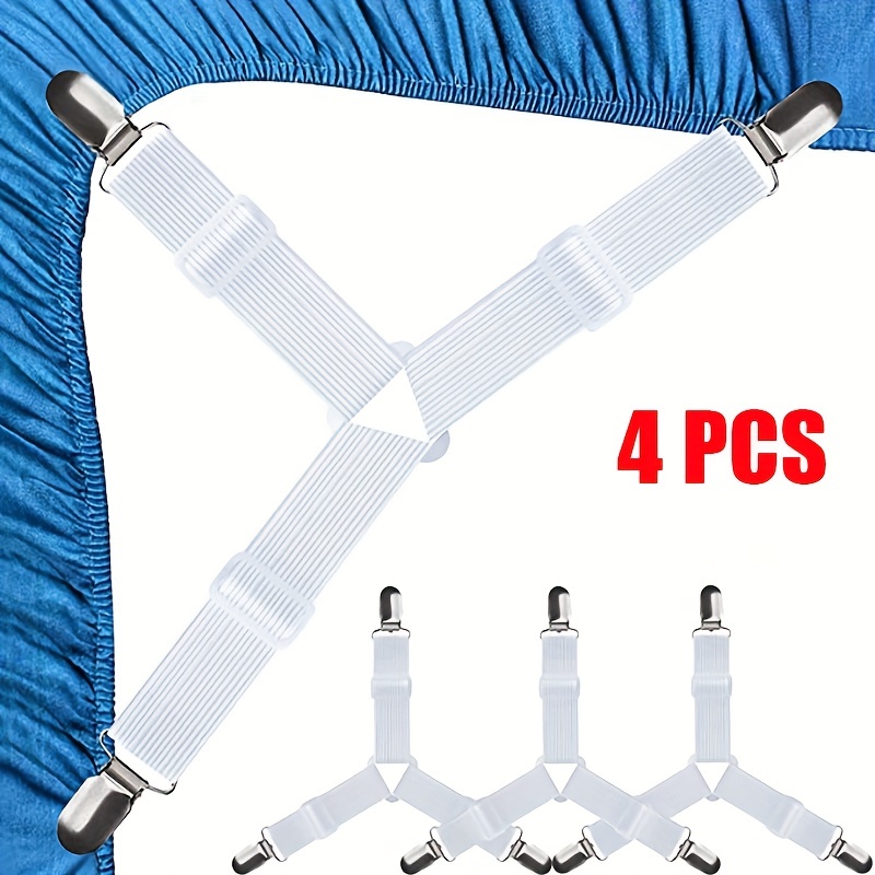 4pc Fitted Bed Sheet Gripper Clips Straps Suspender Holder Bedding Acc