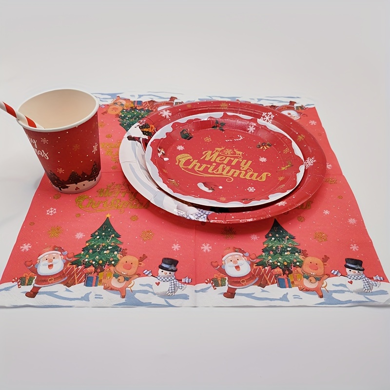 Random Pattern Color New Christmas Theme Disposable Paper - Temu