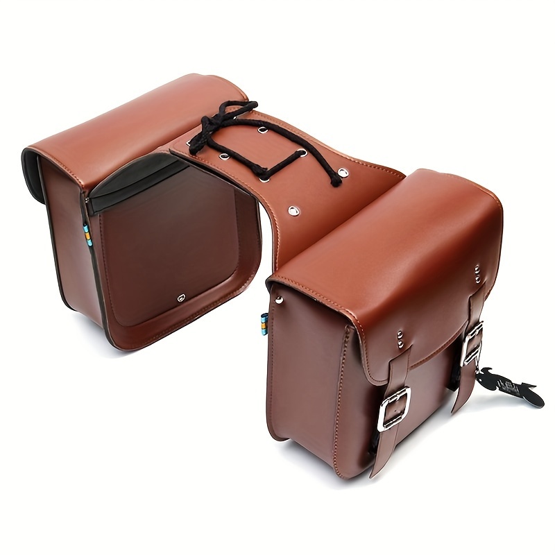 Faux Leather Motorcycle Bags Pannier Luggage Storage - Temu Canada