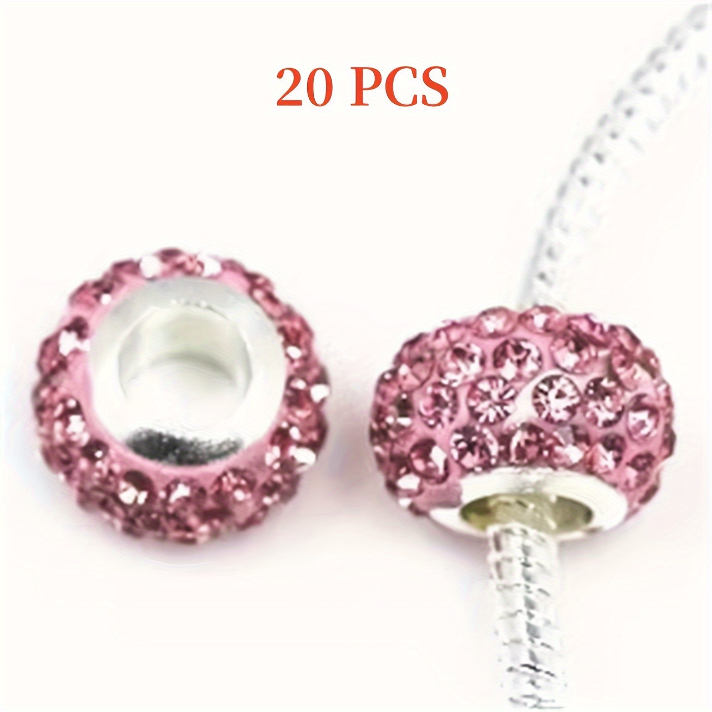 Large Hole Bead 4 Row Rhinestone Spacer Beads Mixed Color - Temu