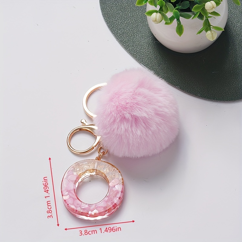 Rose gold pom pom on sale keychain