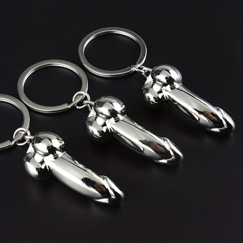 Funny Men Penis Metal Car Keychain Key Chain Creative Keyring Keyfob DIY  Gift