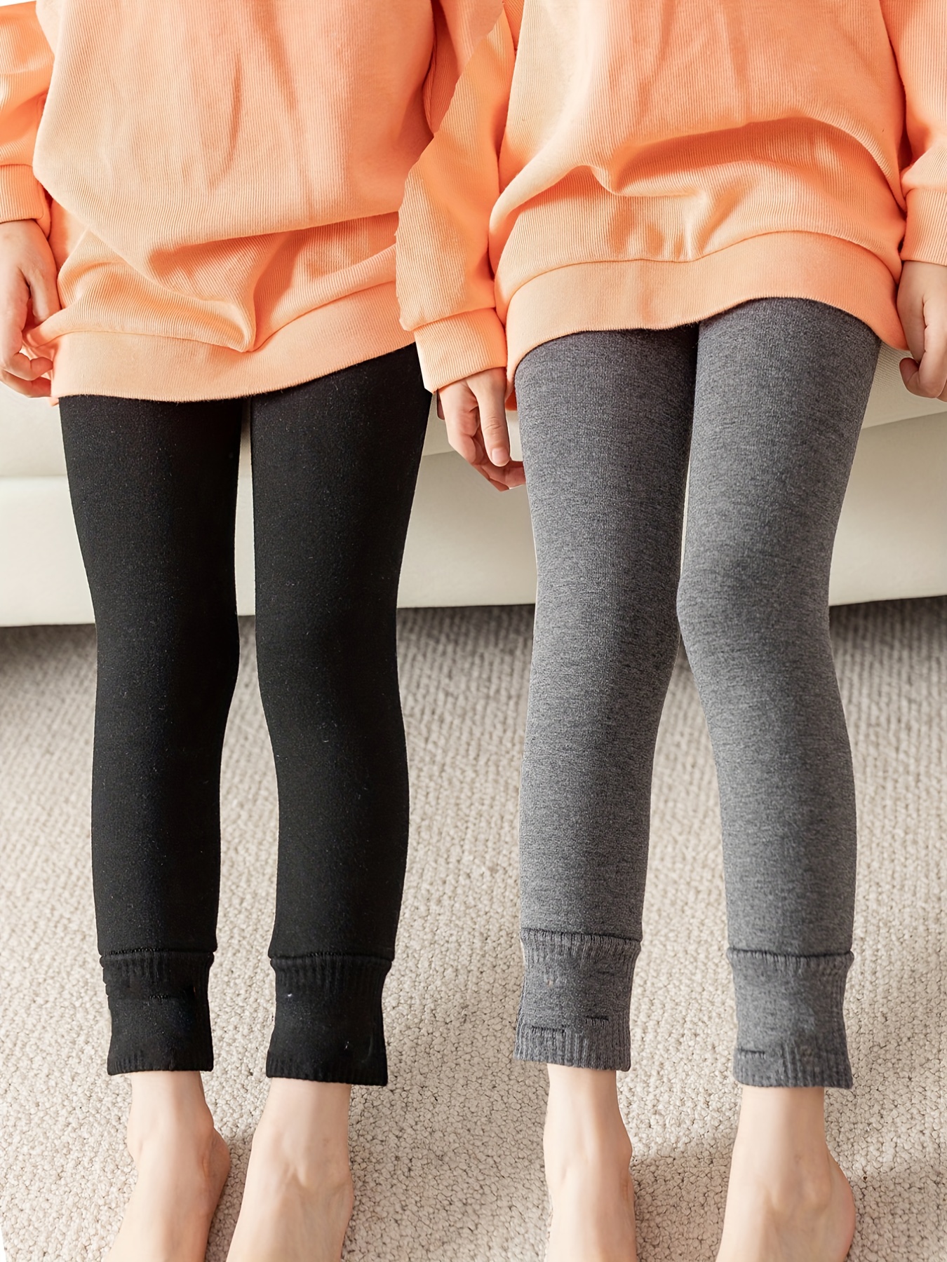 Girls Kids Thickened Warm Leggings Winter Colorful Graphic - Temu