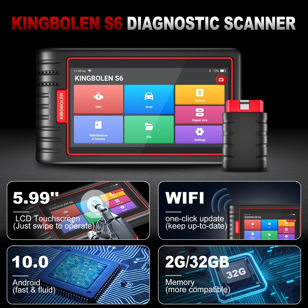 KINGBOLEN K7 Outil Diagnostic Voiture pour Systèmes Complets Valise de  Diagnosti