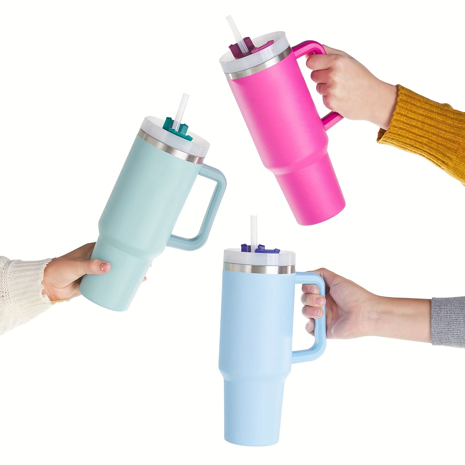 Tumbler With Handle And Straw Lid Leak proof Silicone Boot - Temu