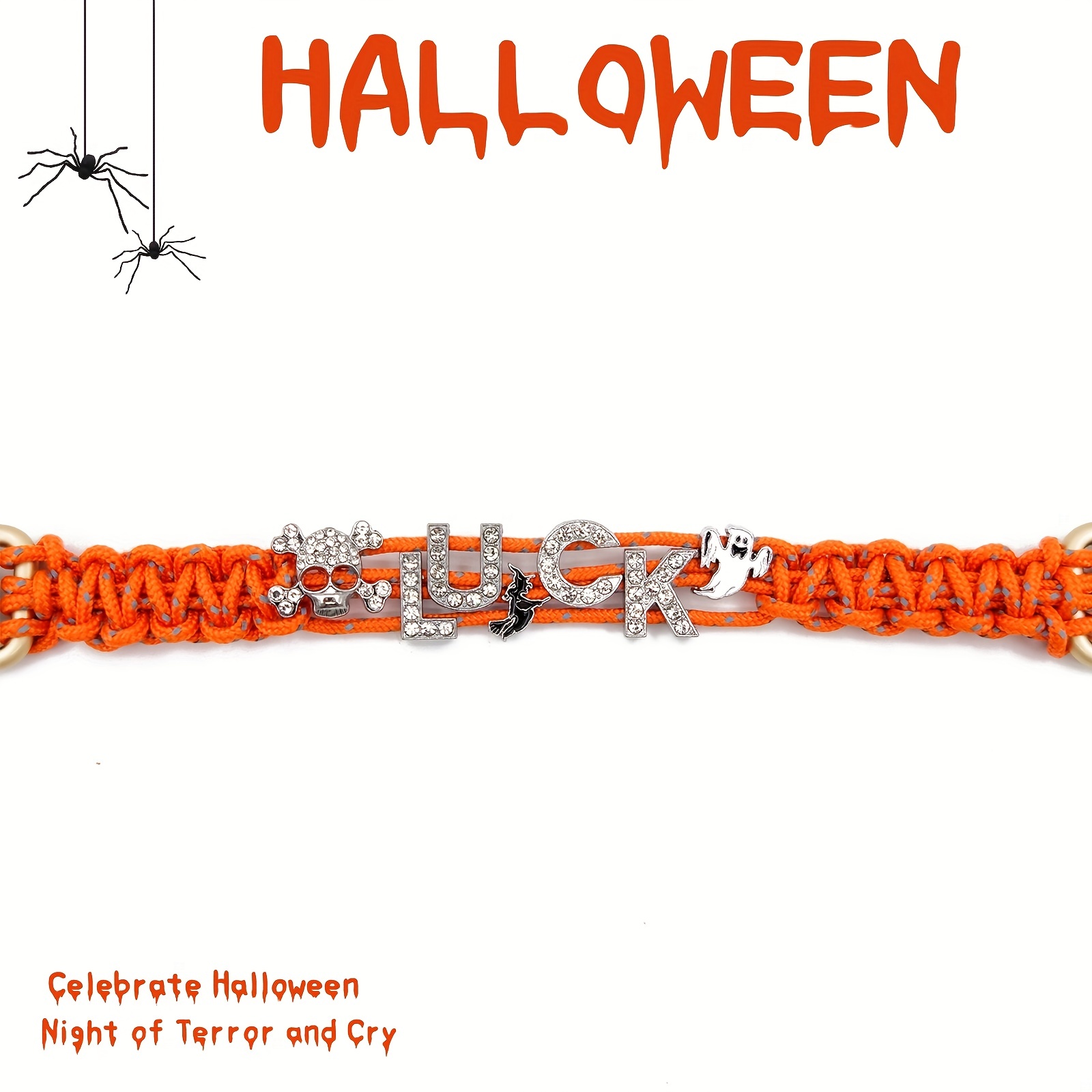 Custom Halloween Hand Braided Pet Collar, Night Reflective Dog