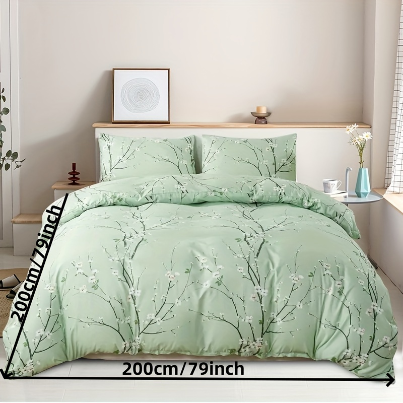 TEMU Set Biancheria da Letto 3 Pezzi Fiori di Prugna 4 Colori, 1 Copripiumino e 2 Federe, e Federe Senza Imbottitura in Tessuto Poliestere 100% Fibra
