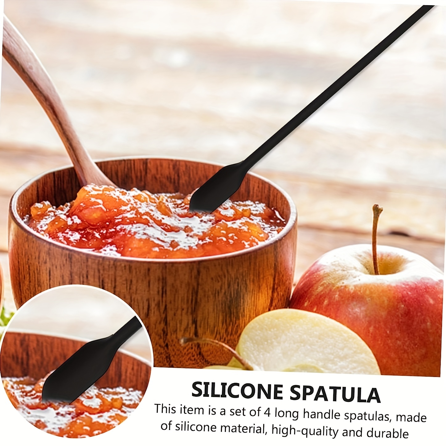 3pcs Mini Silicone Spatula Jar Bottle Scraper Food Grade Heat