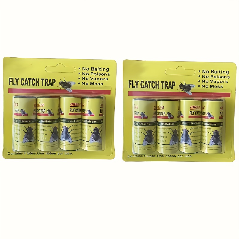 24 PCS Fly Traps , Free Fly Paper for Kitchen, Sticky Fly Ribbon Catcher Fly  Paper Strips Sticky 