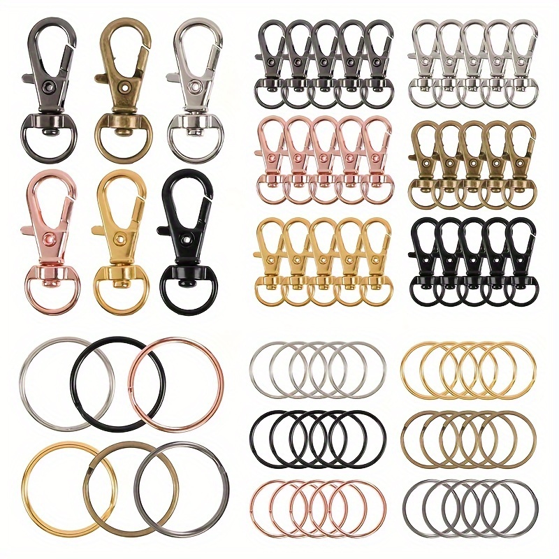 20Pcs Swivel Clasps Set Lanyard Snap Hooks With Key Chain Rings Keychain  Clip Hooks For DIY Necklace Bracelet Chain Supplies