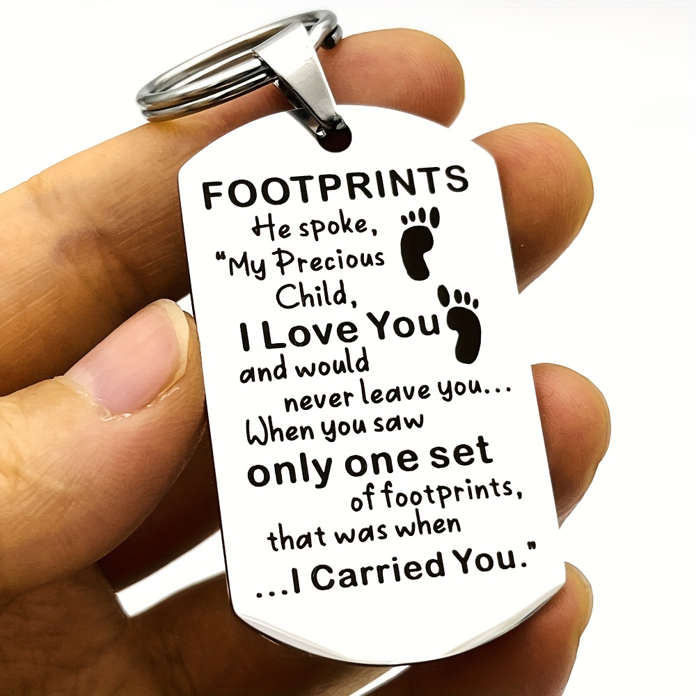 Footprints in the Sand Keychain, Wristlet Keychain, Birthday Gift