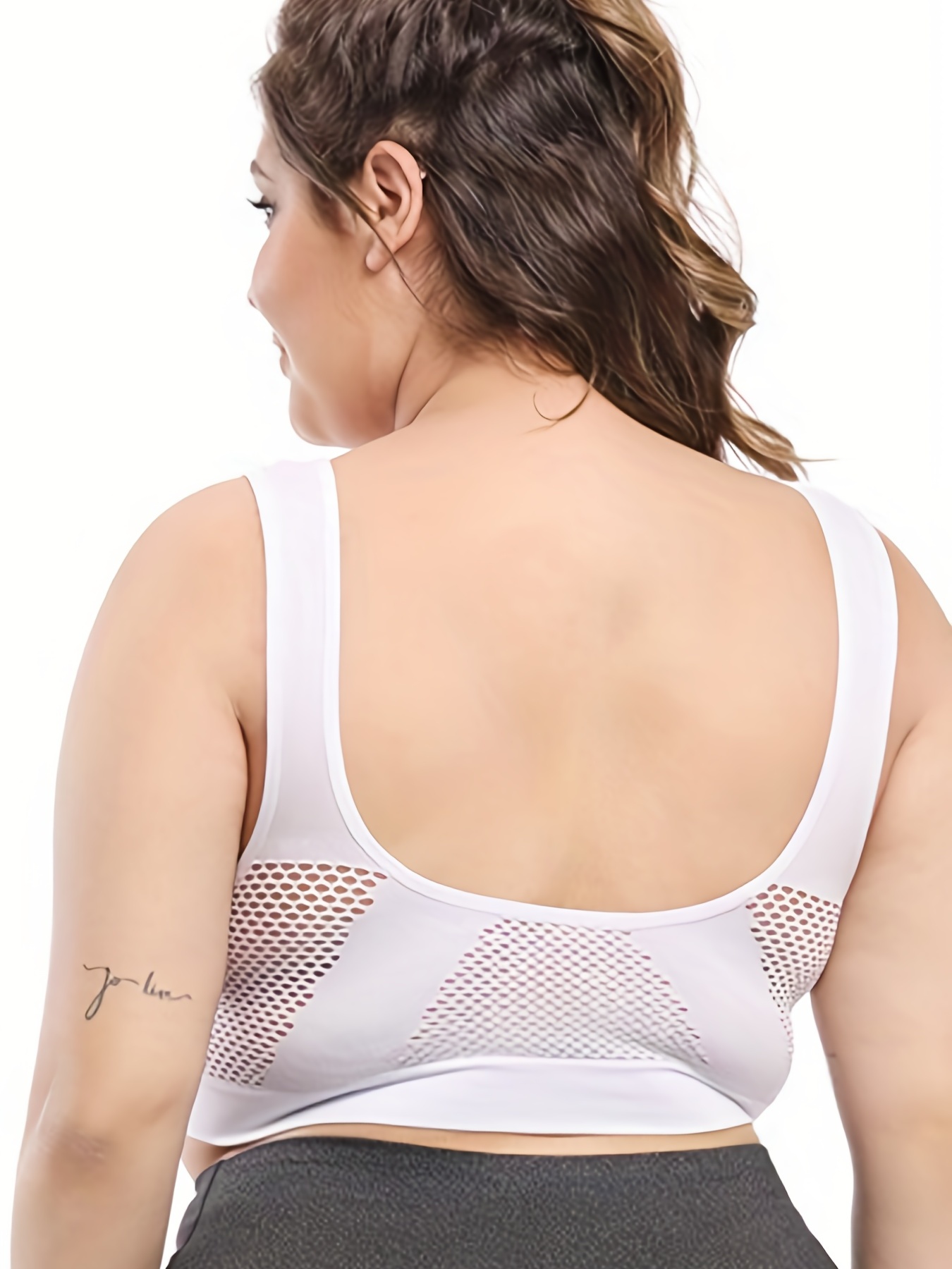 Breathable Sports Bras Women Hollow Out Padded Sports Bra Top Plus Size Gym  Running Fitness Yoga Sports Tops(White,3XL) 