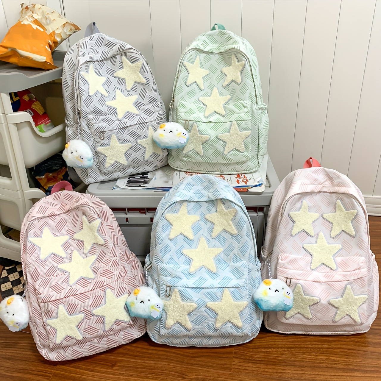 Mini Metal Butterfly Decoration Fashionable Drawstring Design Flap Backpack