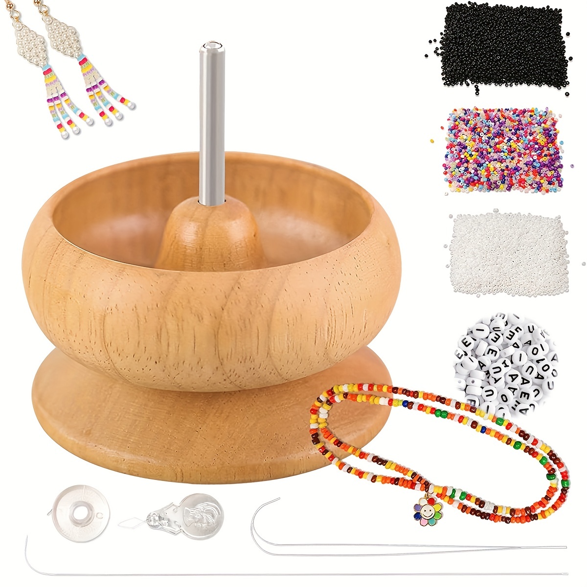 Generic Wooden Bead Loader Making Bead String Beads Bead Spinner
