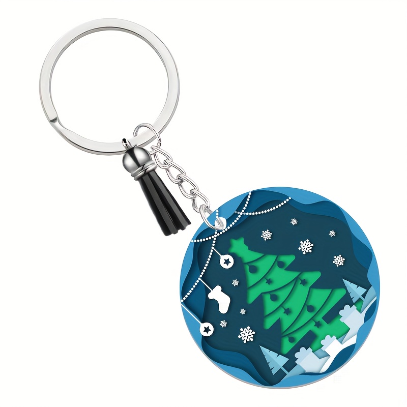 Temu 1pc, Acrylic Keychain Blank with Key Rings Tassels Key Chain for Craft, Bulk Keychain Rings, Acrylic Keychain Rings, Key Chain Kit Christmas Party