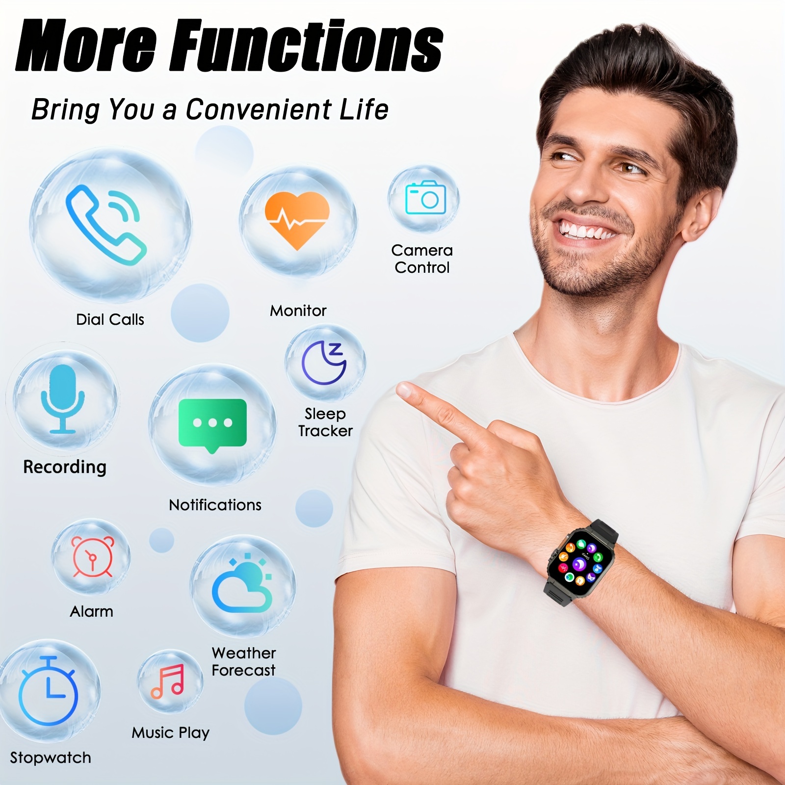 Fitness Tracker Watch with Heart Rate Monitor, Large Screen Activity  Tracker with Pedometer, Sleep Monitor, Calories & Step Counter, IP68  Waterproof