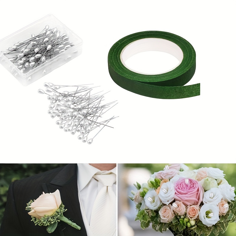 Floral Tape And Corsage Pins Kit include Green Floral Tape - Temu