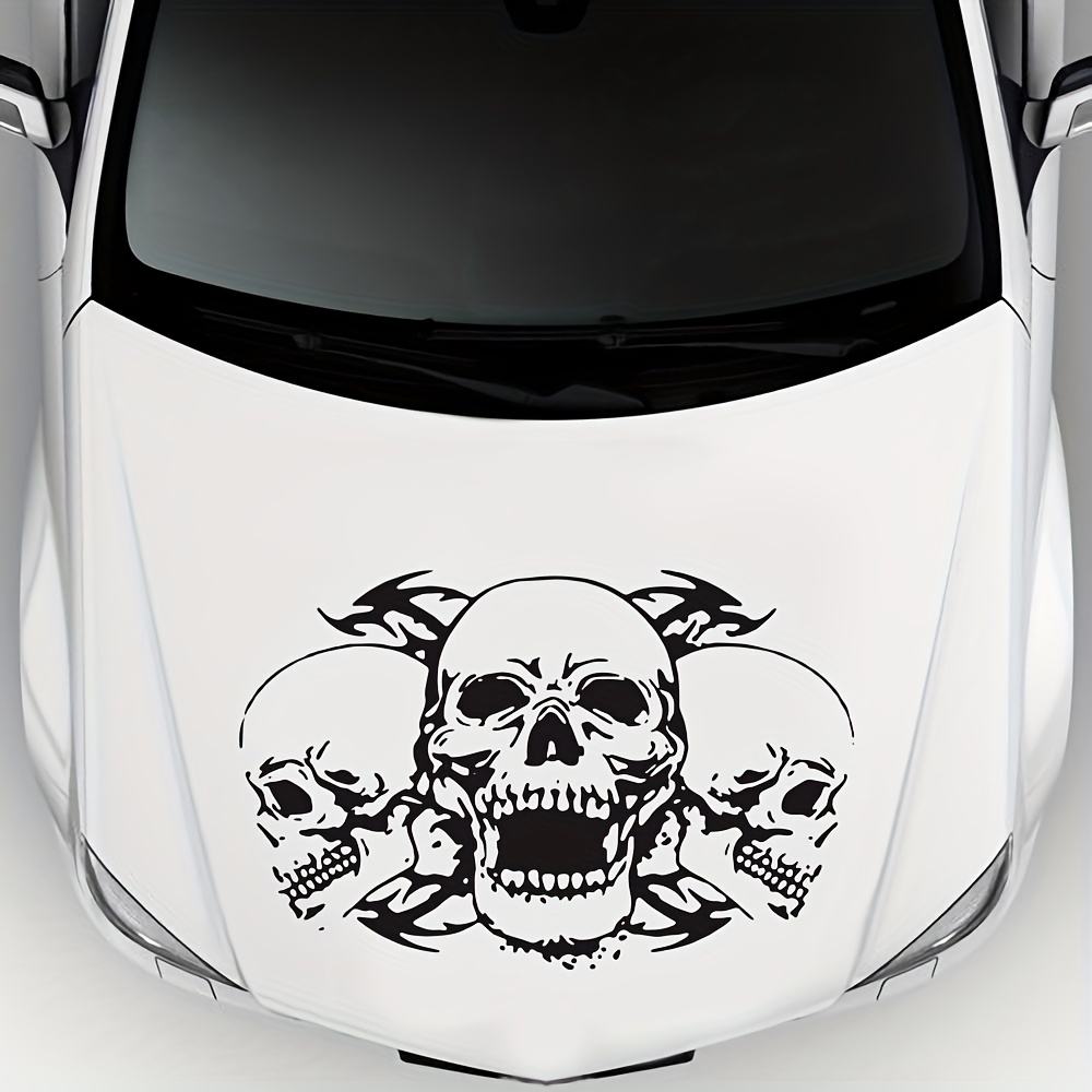 Calcomanía creativa de calavera para coches, pegatina de ventana de coche  modificada para parabrisas trasero de fantasma, parca bonita