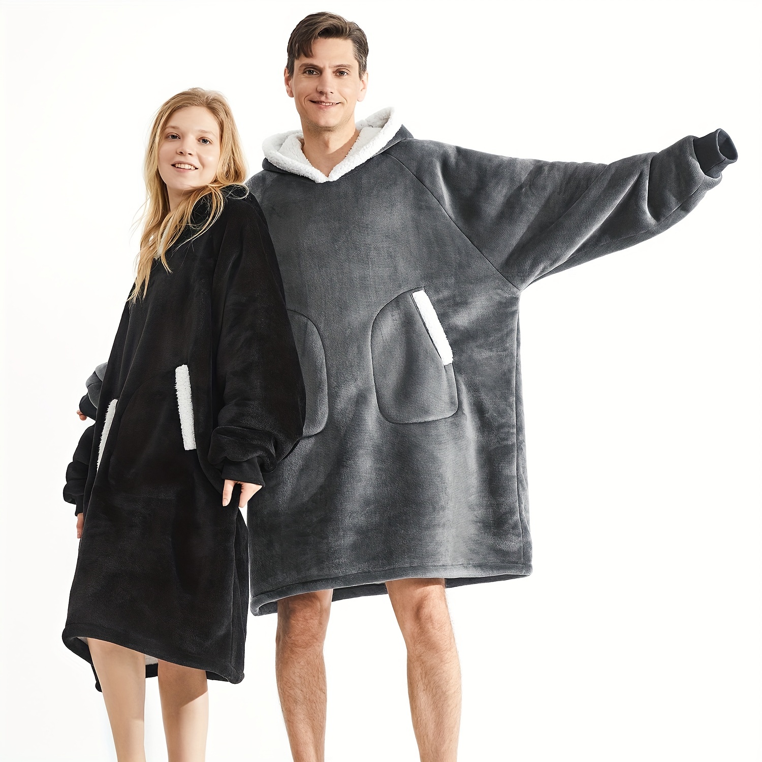 Wearable Blanket Hoodie Blanket Hoodie Plush Soft Warm - Temu Canada