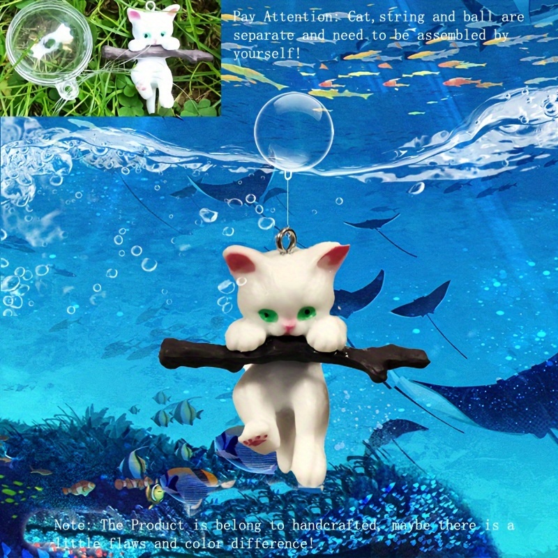 Floating Cat Miniature Figurines Micro Aquarium Landscape - Temu