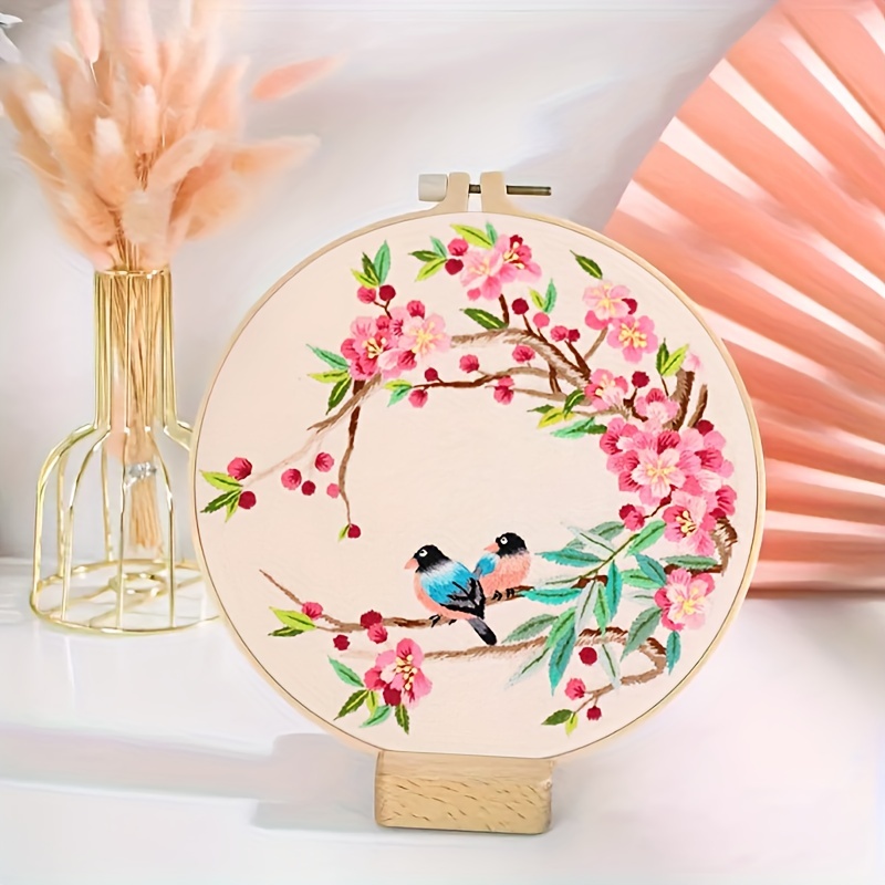 Embroidery Kit Birds Pattern Embroidery Kit For Beginner Diy - Temu