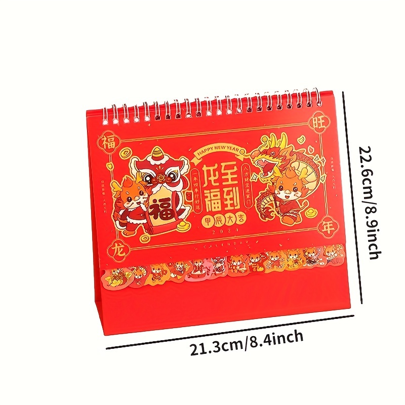 1pc, 2024 Calendario Da Tavolo Triangolare Creativo In Stile Cinese  Famiglia Di Imprenditori Calendario Con Stampa