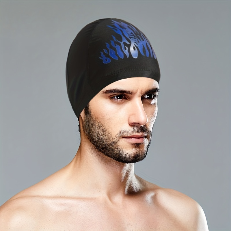 Flame Pattern Swim Unisex Printed Swimming Hat Elastic - Temu