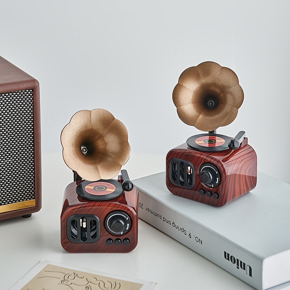 Boîte à Musique Ancienne Tourne-disque Vintage - Déco Rétro Années 70 - Métal Doré - Fabriqué En France