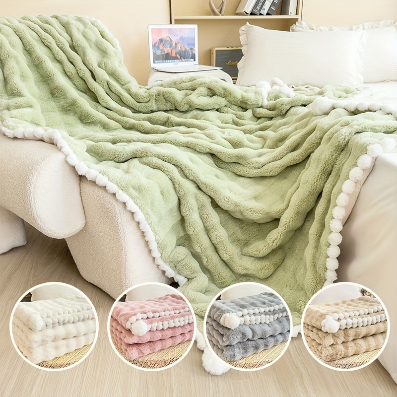 Beige Throw Blanket Plush Fleece Blanket Soft Fuzzy Fluffy Blanket for Bed  Couch Sofa 50x70 Inches
