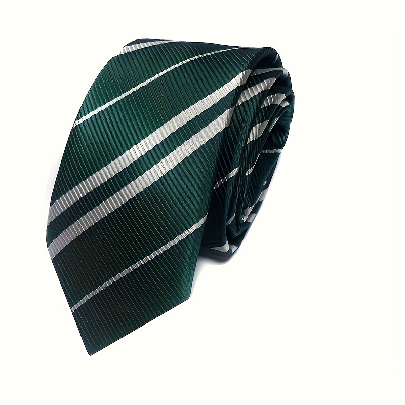Striped Linen Necktie Adjustable Neck Strap Tie for Birthday Party Costume Men