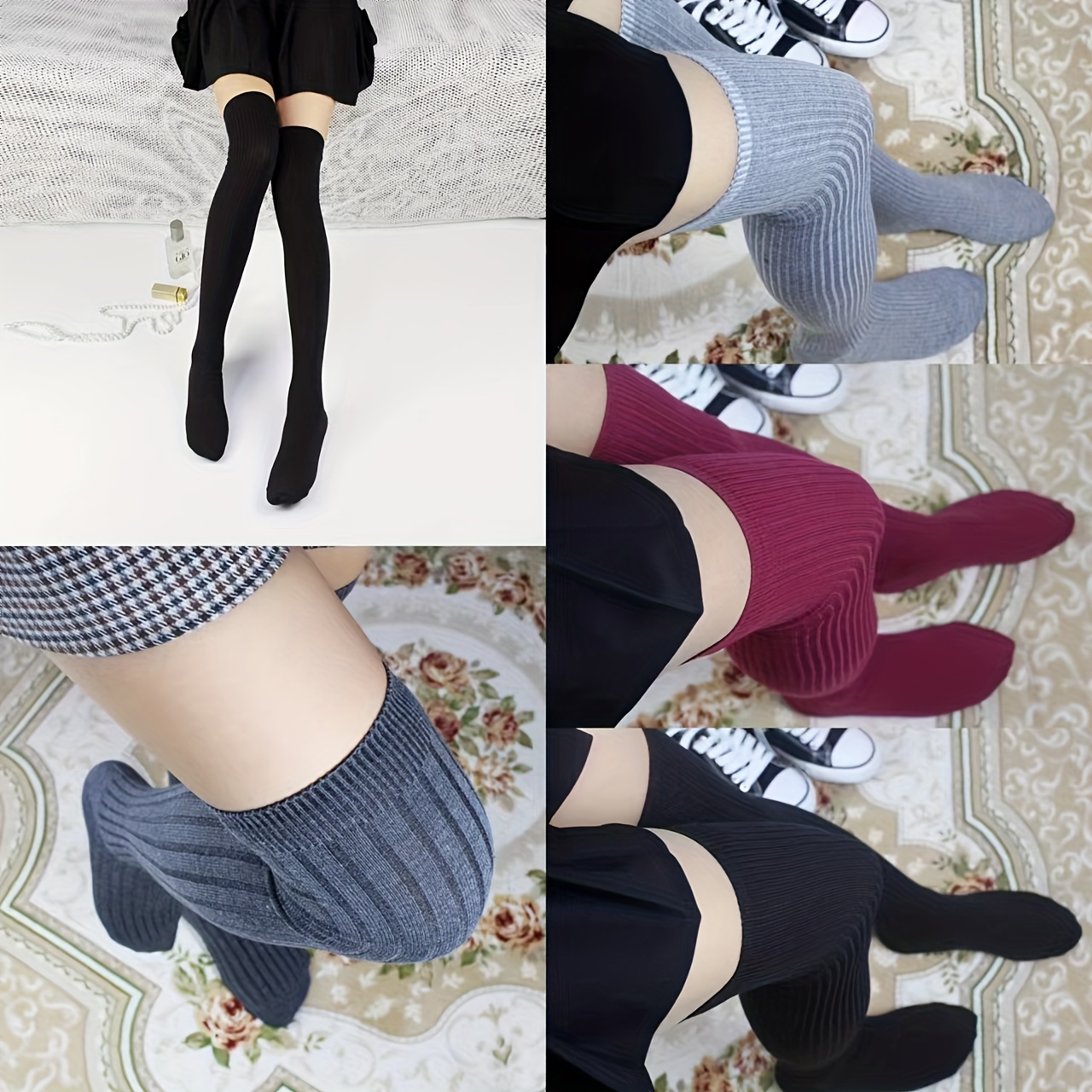 Trendy Knee high Socks Thigh High Stockings Knee Socks Women - Temu Canada