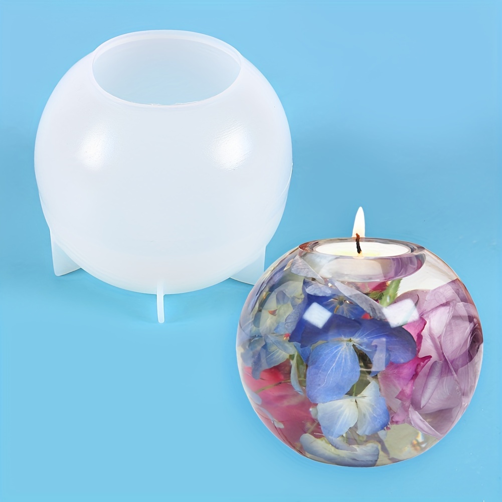 Candle Holder Resin Molds Light Candle Holder Silicone Molds For Epoxy  Resin Including Round Sphere Resin