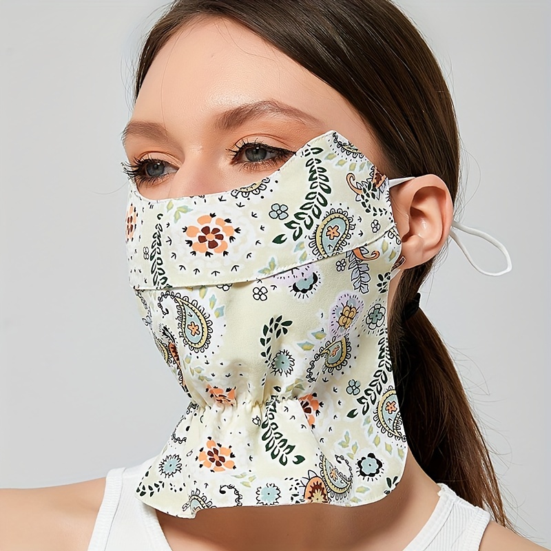 Paisley Print Face Mask Eye Corner Protection Breathable Uv - Temu