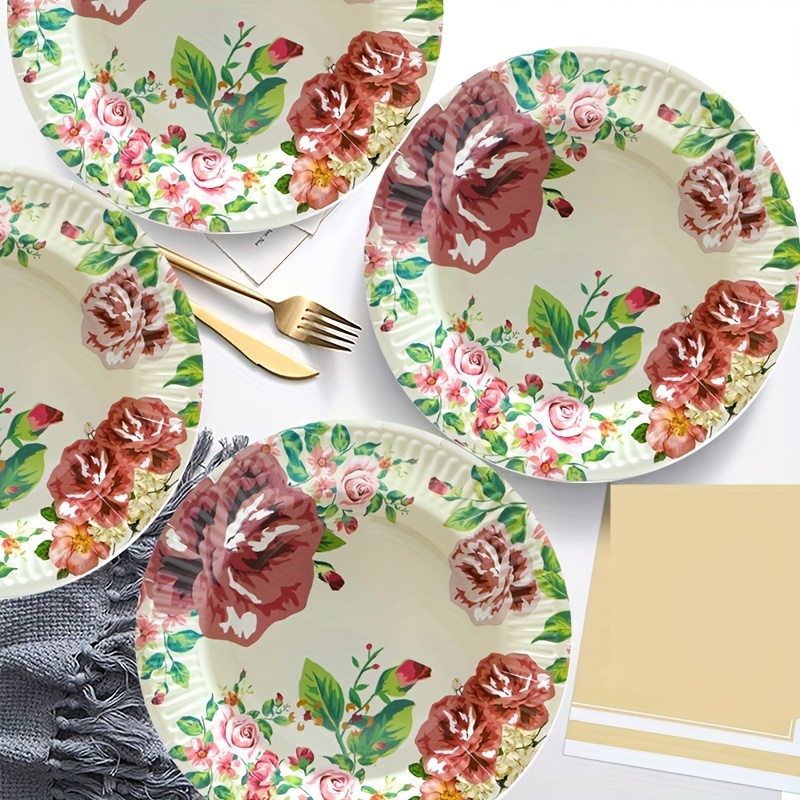 Elegant paper plates on sale and napkins