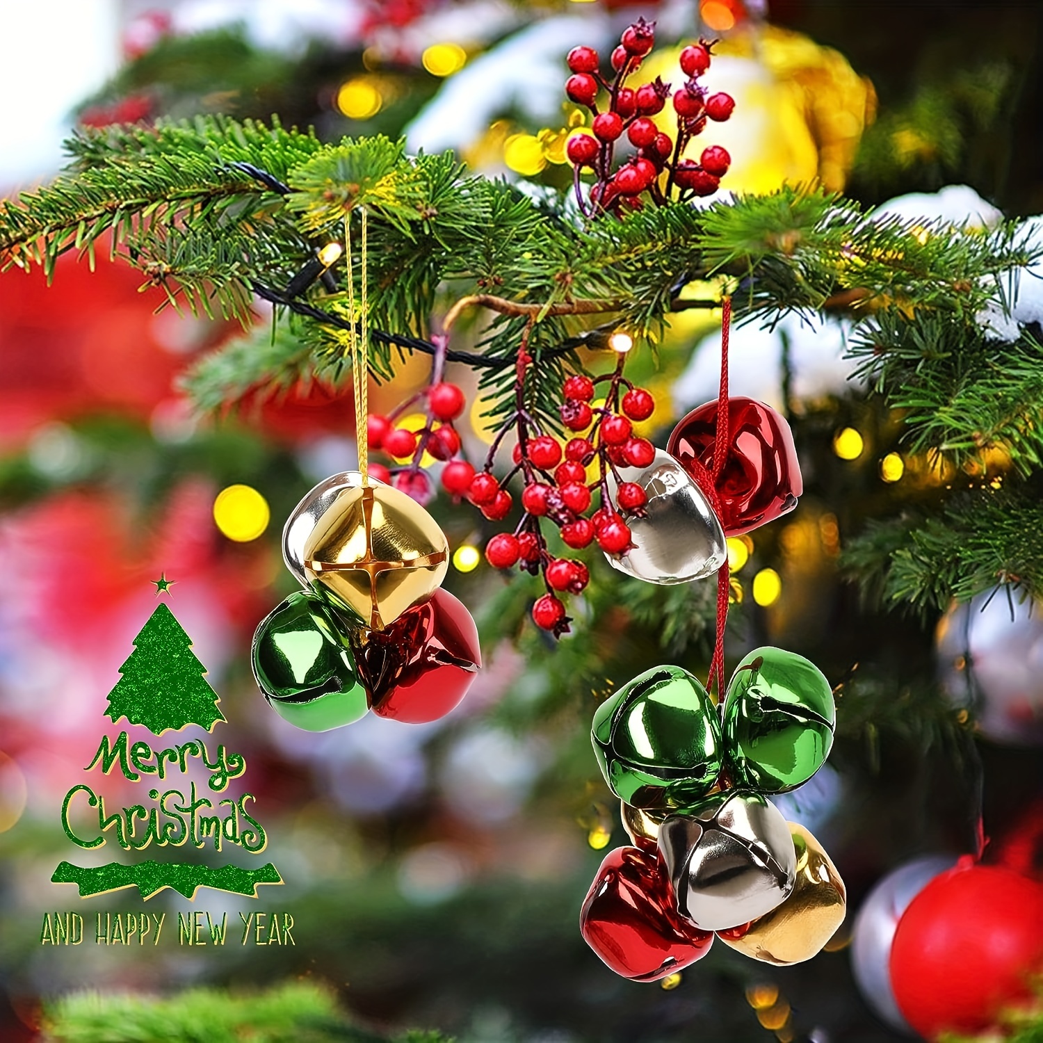 12pcs Christmas Tree Hanging Decoration Natale Bracelet Bell