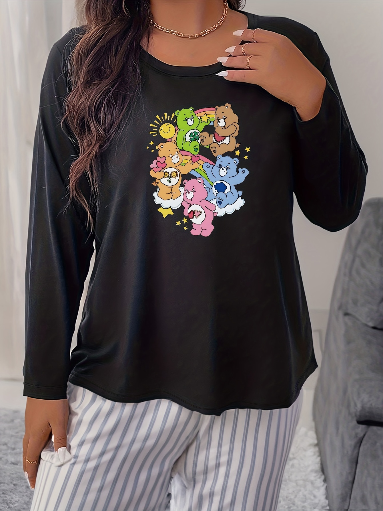 Printed T-shirt - Dark gray/Care Bears - Ladies