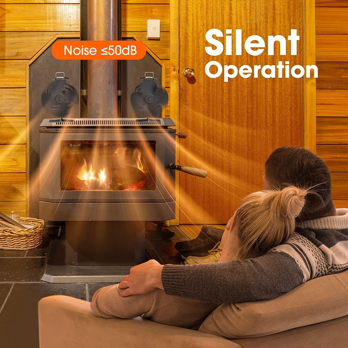 Ventilateur de cheminée oscillant alimenté par la chaleur Ventilateur de  poêle à bois à 6 pales pour la combustion de bûches Thermodynamique  Suspendu Silencieux Ventilateur de cheminée