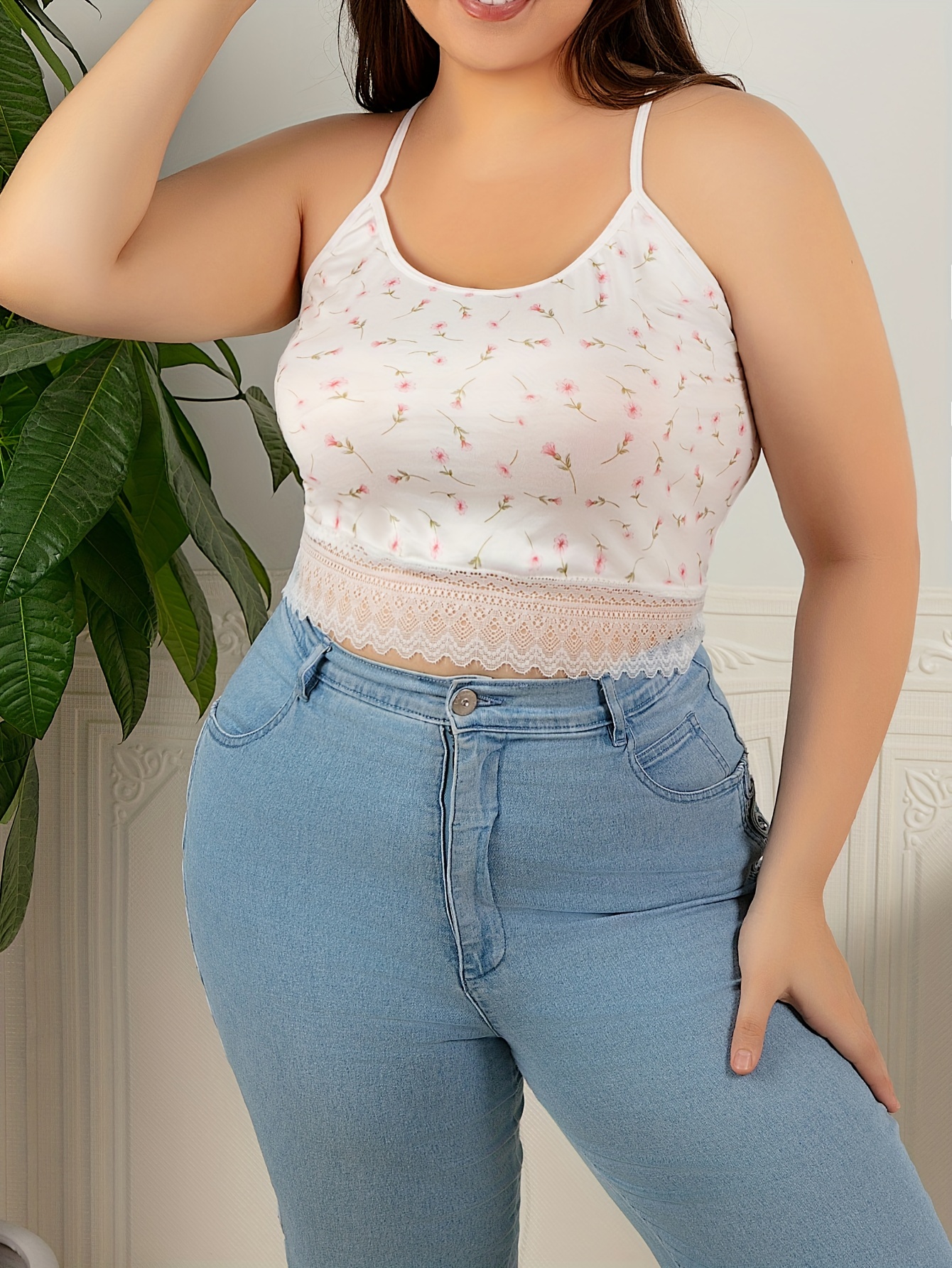 Daisy Floral Print Crop Pajama Cami Top