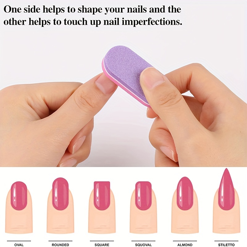 80pcs Mini Nail Buffers, 100/180 Grit Sponge Files for Acrylic Nails