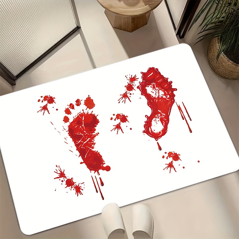 Blood Bath Mat Footprints Rugs Towel Bath Floor Mat Horror Bloody