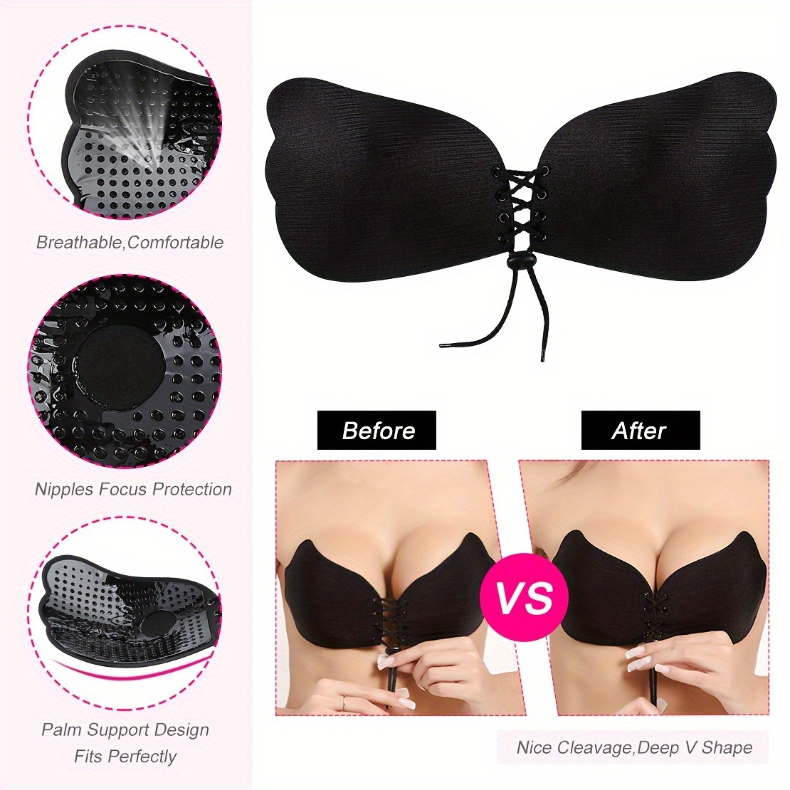 Womens Nipple Covers Strapless Push Up Lifting-up Bra Pasties Reusable Lace
