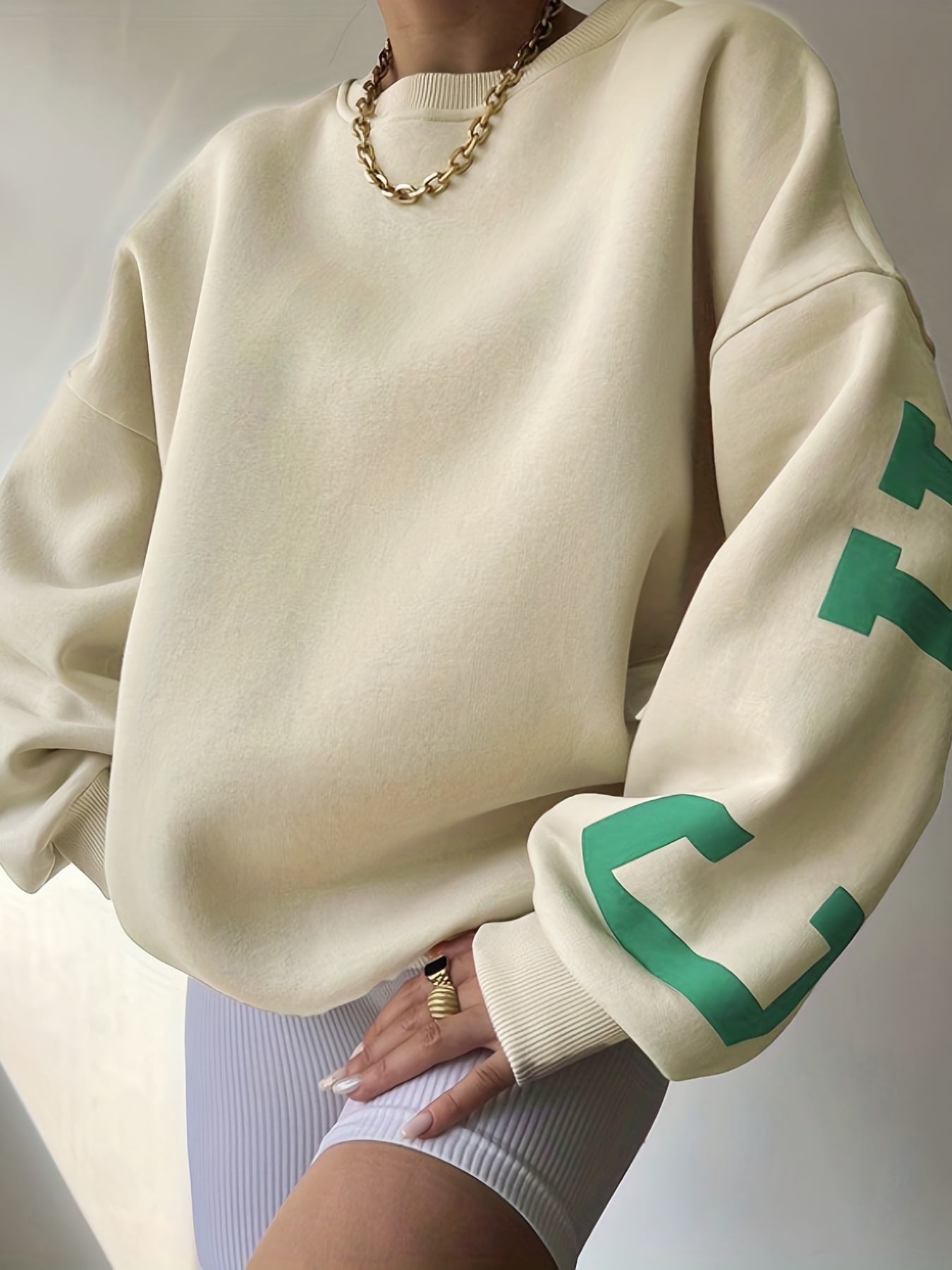 SweatyRocks Women's Long Sleeve Drop Shoulder Pullover Sweatshirt Graphic  Letter Hoodie Drawstring Thermal Sweatshirt Pale Green XS at  Women's  Clothing store